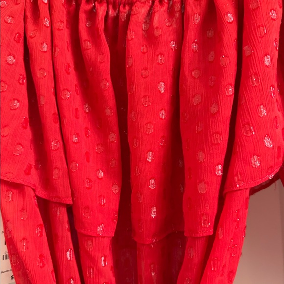 INC International Concepts Red Ruffled Blouse - Picture 9 of 10